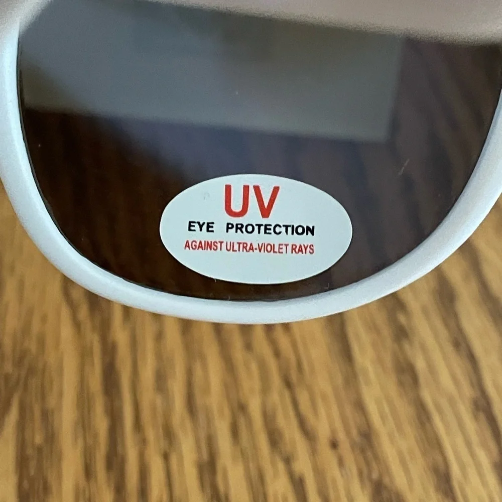 White Frame Sunglasses With Blue Lens UV Protection
